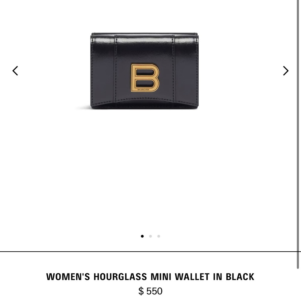 Balenciaga Women's Hourglass Mini Wallet in Black